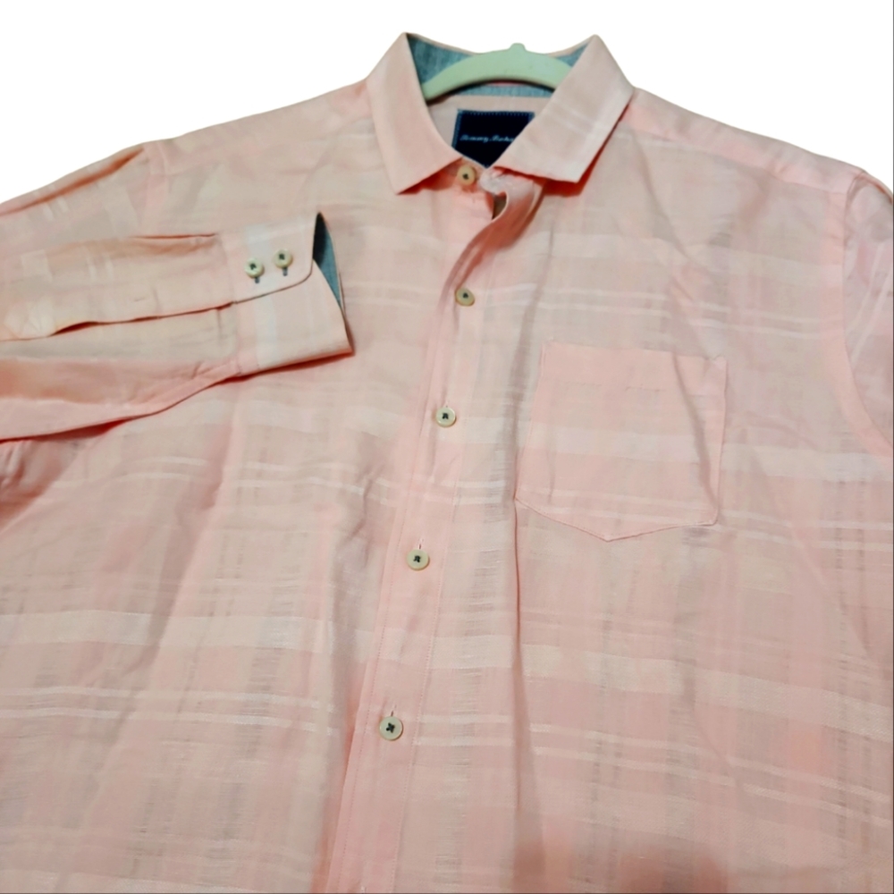 Tommy Bahama Men's Linen Blend Long Sleeve Button-Up Lightweight Medium